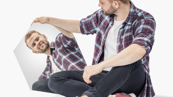 LAB brand image boy mirror reflection