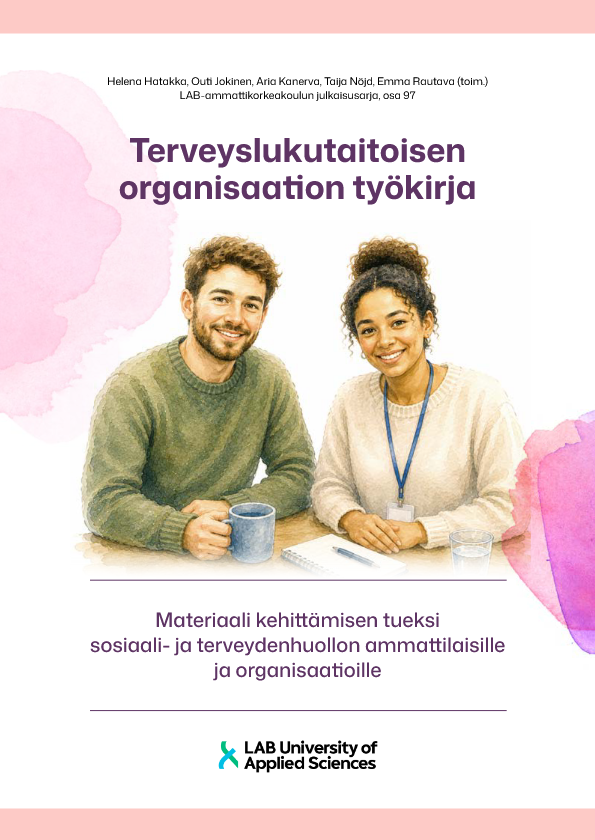 Terveyslukutaitoisen organisaation työkirja kansi