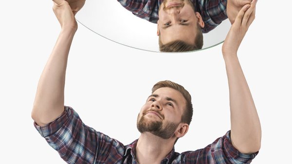 LAB brand image boy mirror reflection